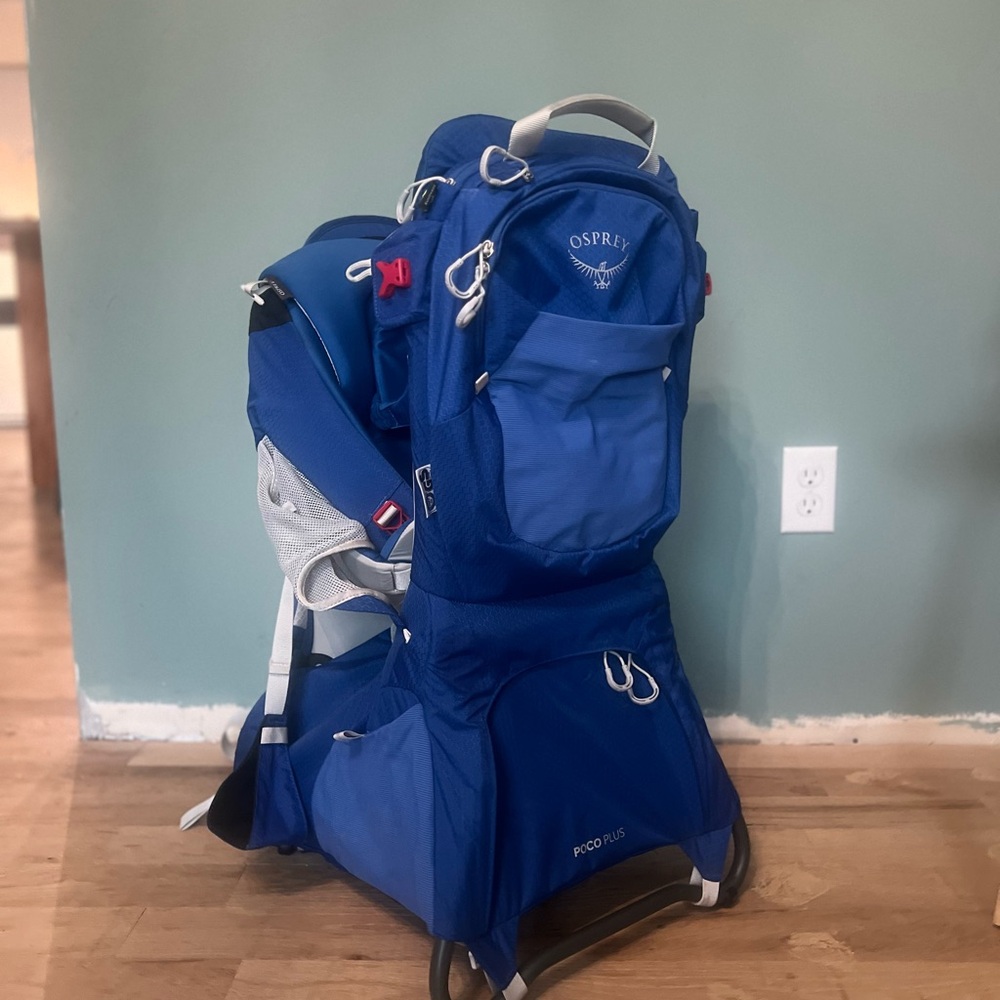 Osprey Poco Plus Backpack in Blue with Red Accents